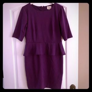 Purple Peplum Work Dress